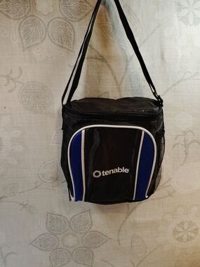Tenable  Black and Blue Insulated Lunch Tote With Shoulder Strap